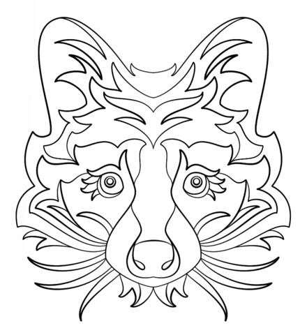 Abstract Raccoon Coloring Page